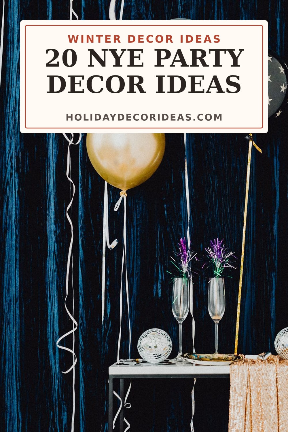 20 NYE Party Decor Ideas: Pinterest pin 1