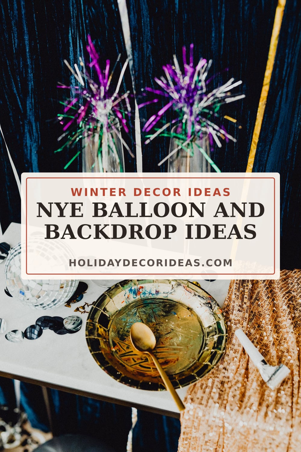 20 NYE Party Decor Ideas: Pinterest pin 3