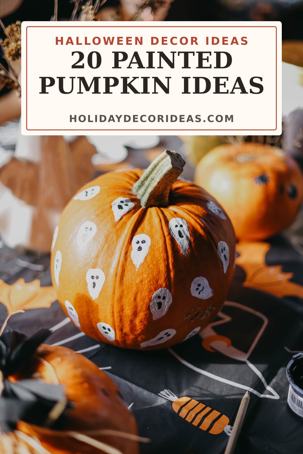 20 Painted Pumpkin Ideas: Pinterest pin 1